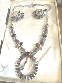 VTG RHINESTONE MULTI COLOR STATEMENT COSTUME SUITE