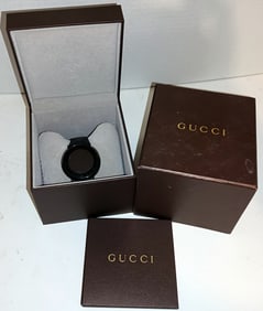Men's Gucci Digital Display Sapphire Wristwatch With Box Reference 114-2