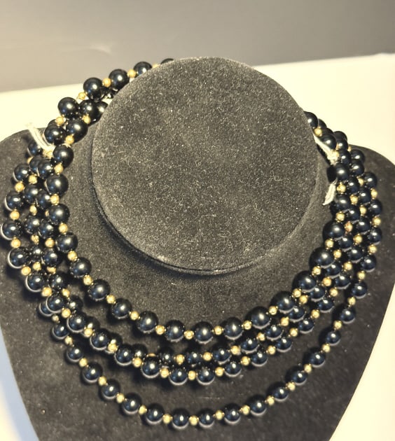 CHINESE VINTAGE 14KT YELLOW GOLD ONYX SUITE (1 of 2)