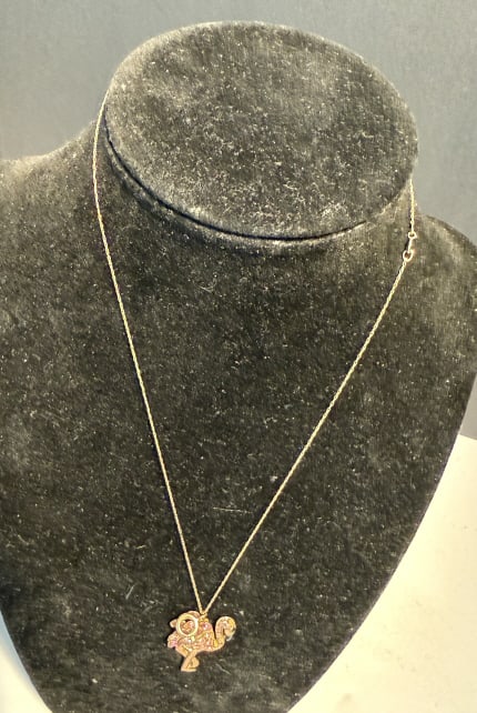 NOLAN MILLER FLAMING PENDANT ON 14KT YG CHAIN (1 of 2)