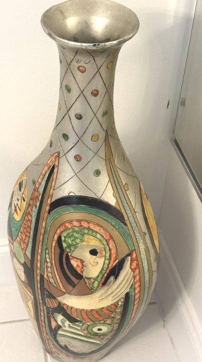 ALEXABDER KALIFANO MOD IMPRESSIONIST CERAMIC VASE (1 of 4)
