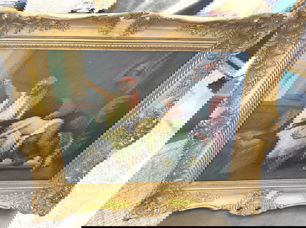 OIL PAINTING OF BIBLICAL SCENE JOSEPH & POTIPHAR (1 of 5)