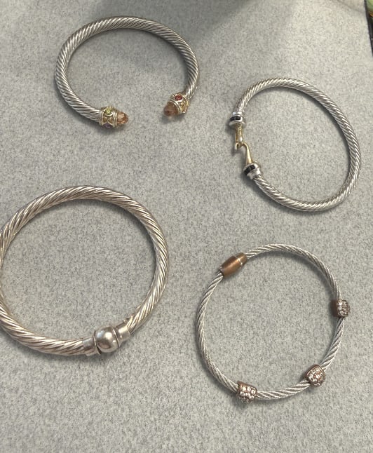 LOT OF 4 YURMAN STYLE CABLE BRACELETS (1 of 1)