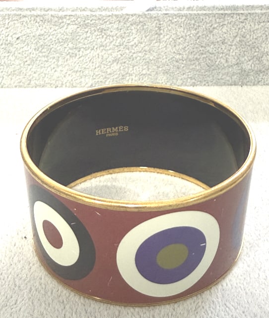 HERMES ENAMEL DANCING CIRCLES BANGLE - 2