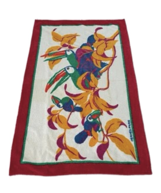 GORGEOUS HERMES BEACH TOWEL FLORAL SIGNED (1 of 3)