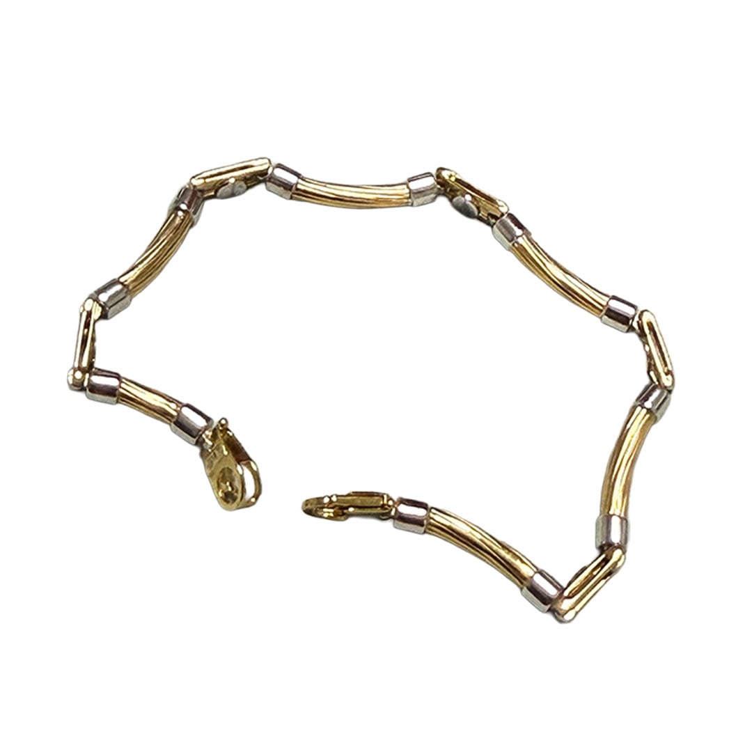 CARTIER STYLE 14KT 2 TONE CABLE LINKED BRACELET (1 of 2)