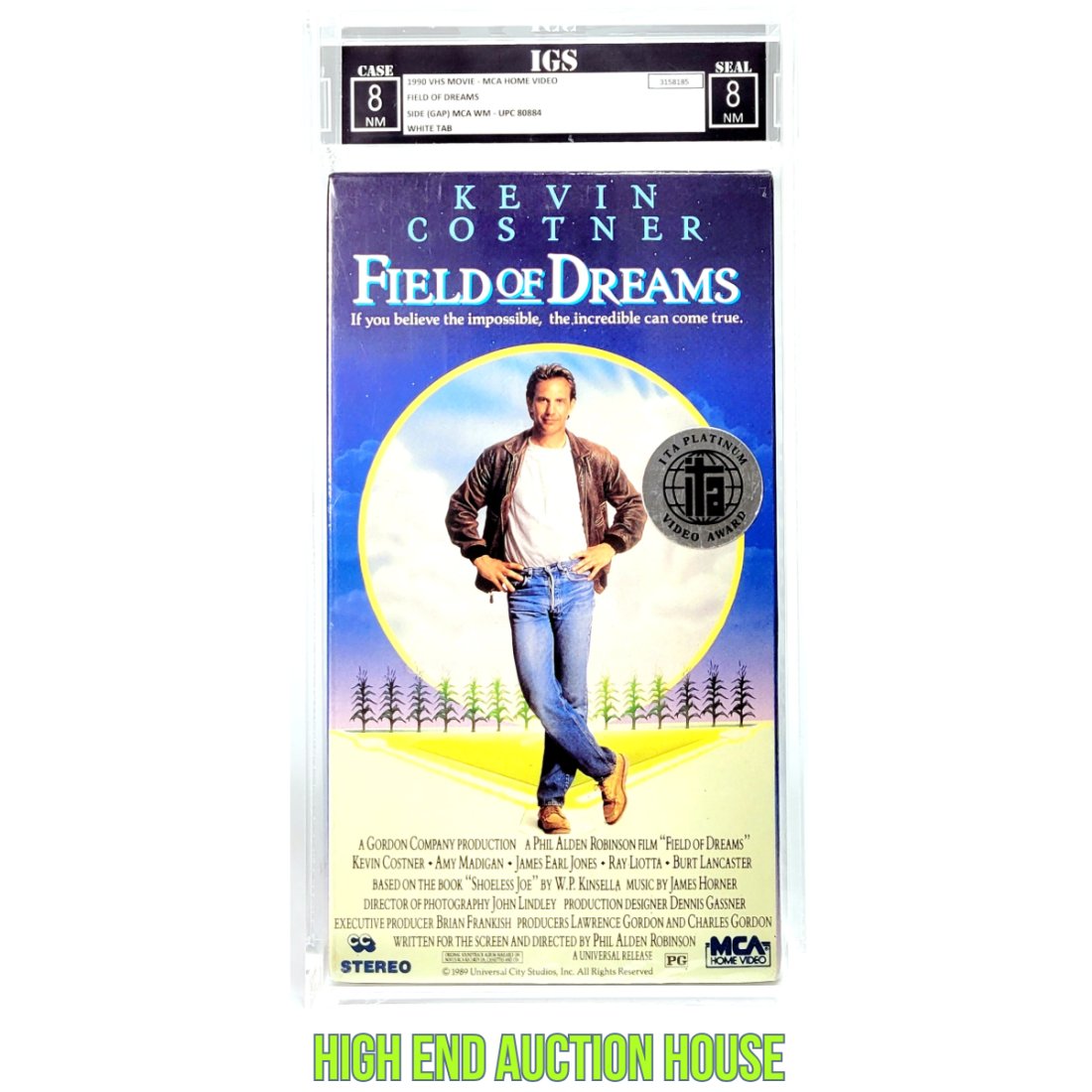 IGS 8-8 Field Of Dreams VHS (MCA side watermarks) - Sealed Graded VHS Movie (1 of 2)