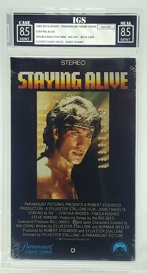 (Earliest Print) (Betamax) IGS 1983 8.5-8.5 STAYING ALIVE  - Sealed Graded BETA Movie (1 of 2)