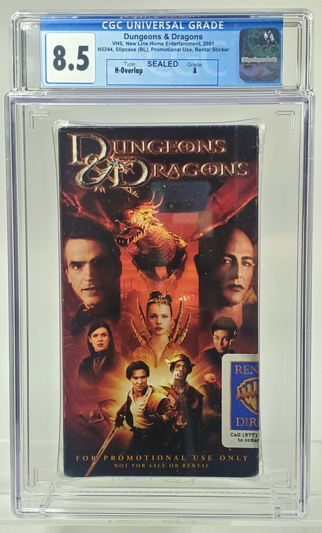 (Promo Screener) 2001 CGC - 8.5 A - DUNGEONS & DRAGONS  - Sealed Graded VHS Movie (1 of 2)