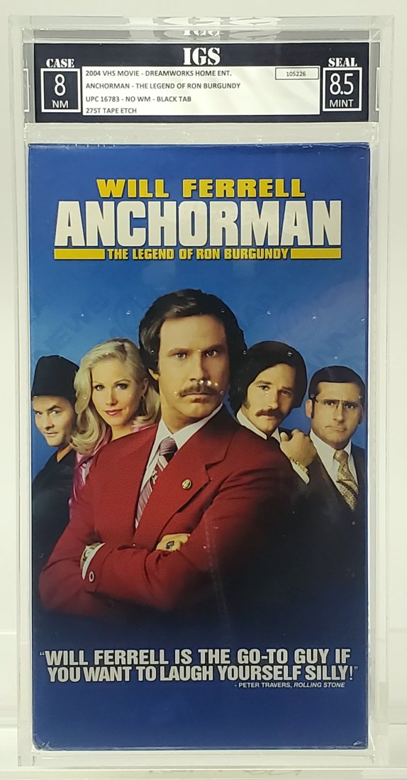 IGS 2004 8-8.5 ANCHORMAN-THE LEGEND OF RON BURGANDY  - Sealed Graded VHS Movie (1 of 2)