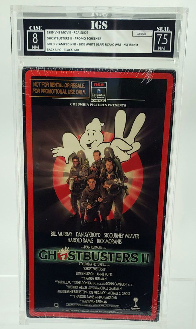 Earliest Promo Screener !- IGS 1989 8-7.5 GHOSTBUSTERS II  - Sealed Graded VHS Movie (1 of 2)