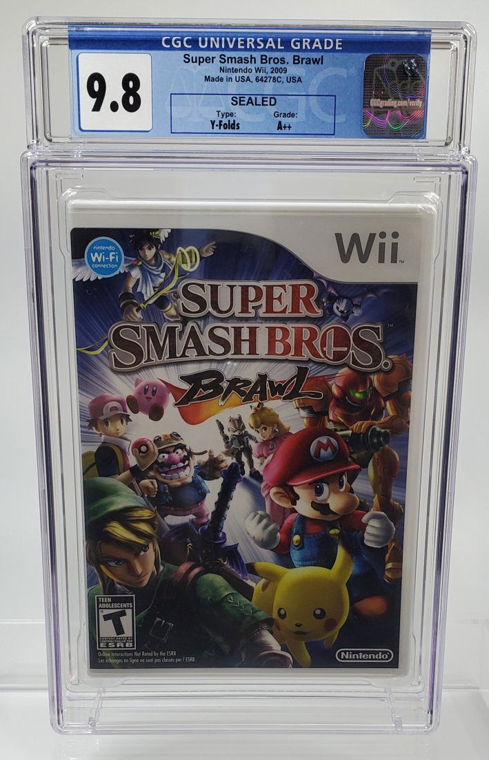 CGC 9.8 A++ SUPER SMASH BROS BRAWL - WII Graded video game sealed (1 of 2)