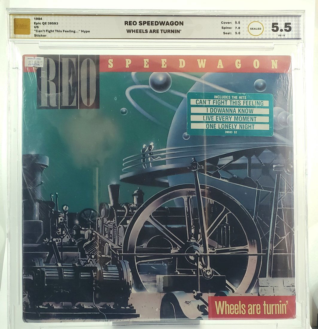 1984 5.5 REO SPEEDWAGON WHEELS ARE TURNIN - record vinyl Sealed graded music (1 of 2)