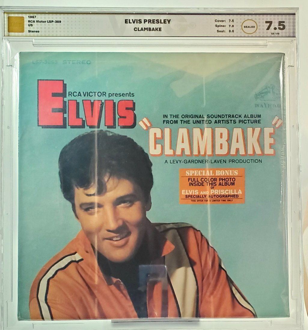 VMG 1967 7.5 - ELVIS PRESLEY - CLAMBAKE - record vinyl Sealed graded music (1 of 2)