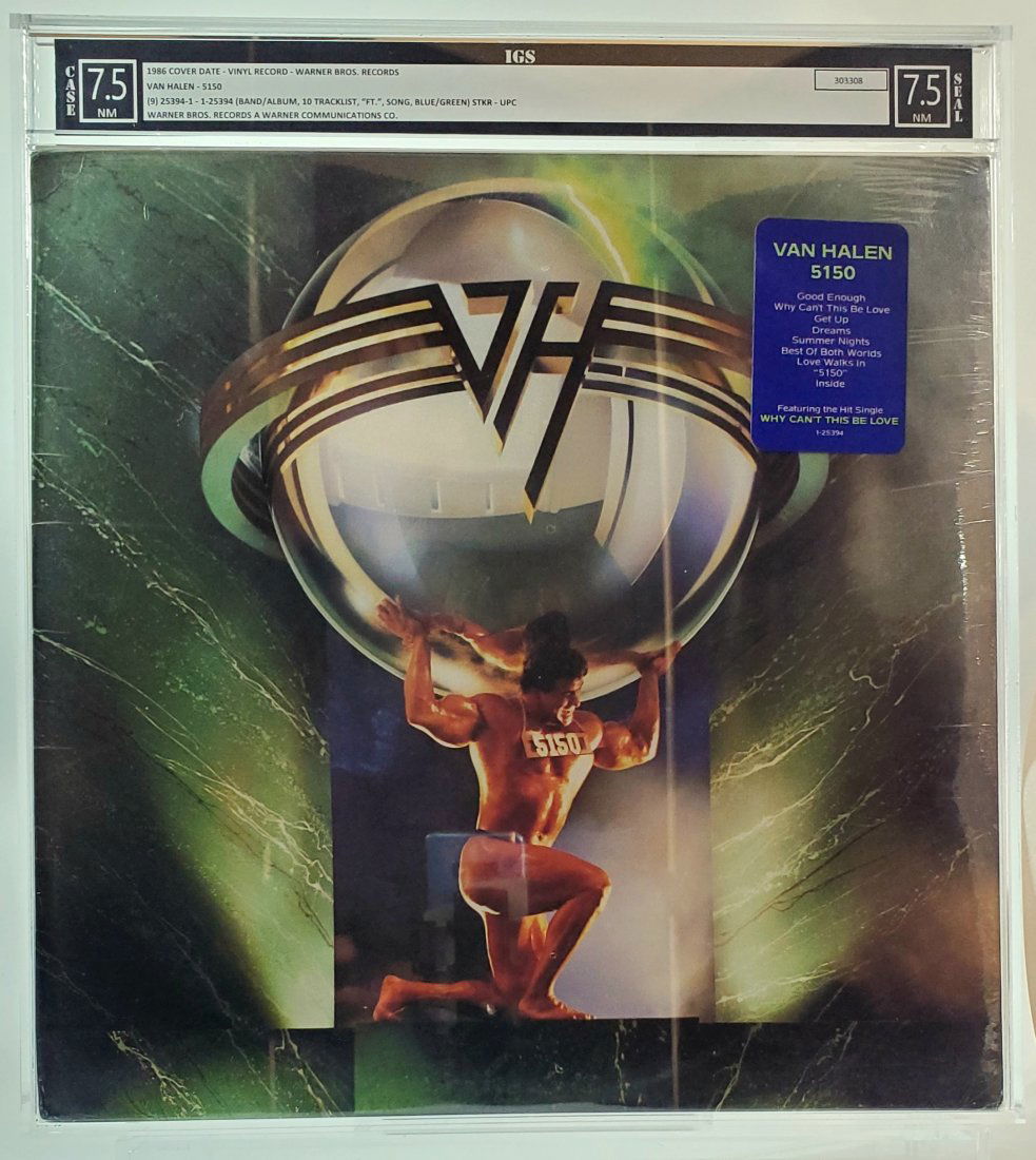 IGS 1986 7.5-7.5 VAN HALEN  - 5150 - - record vinyl Sealed graded music (1 of 2)