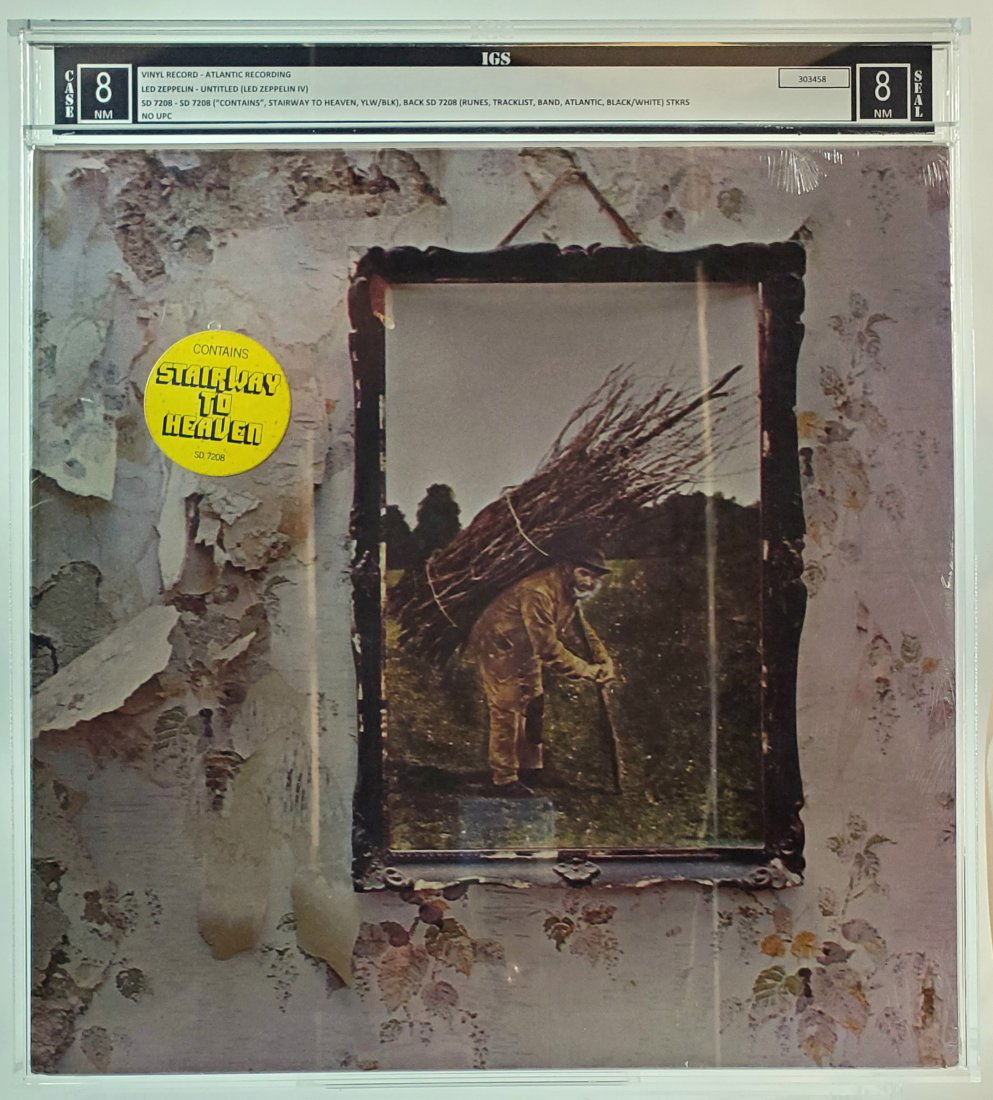 IGS 8-8 LED ZEPPELIN UNTITLED  (LED ZEPPELIN IV) - - record vinyl Sealed graded music (1 of 2)