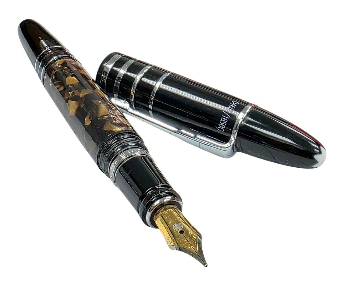 Montblanc-Style Amber-Tone and Black Fountain Pen, Marked 04602/16500 (1 of 3)