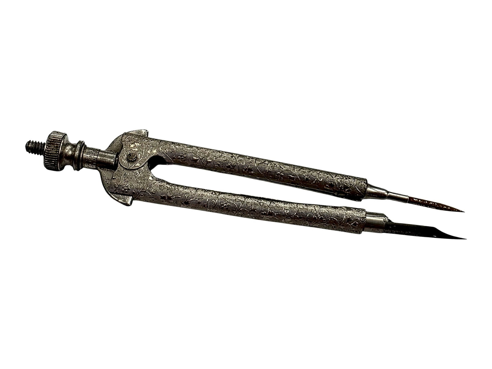 Antique Eagle Pencil Co. Floral Pattern Drafting Compass - 2