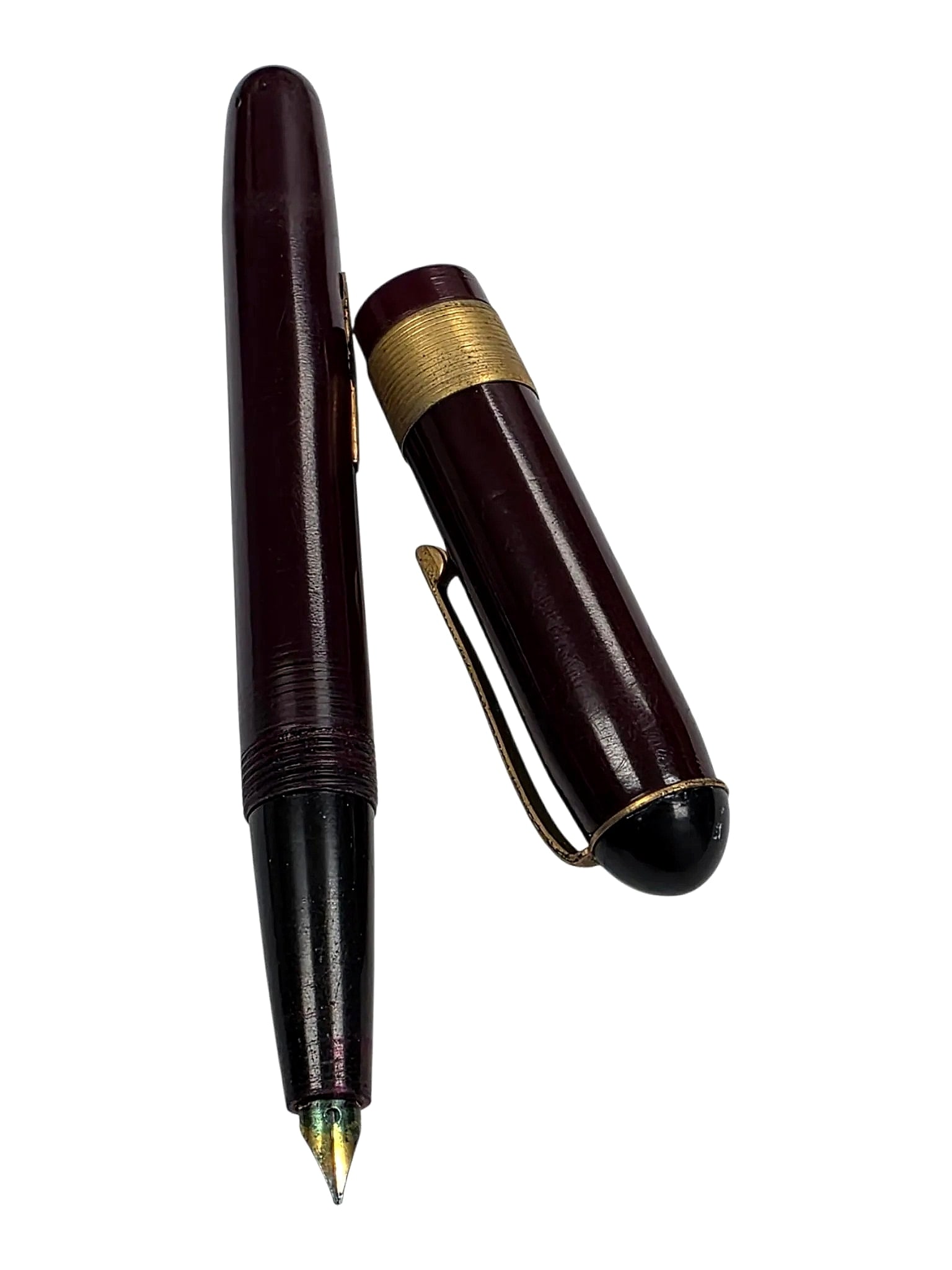 Vintage Wearever Zenith Lever-Fill Fountain Pen, Burgundy (1 of 2)