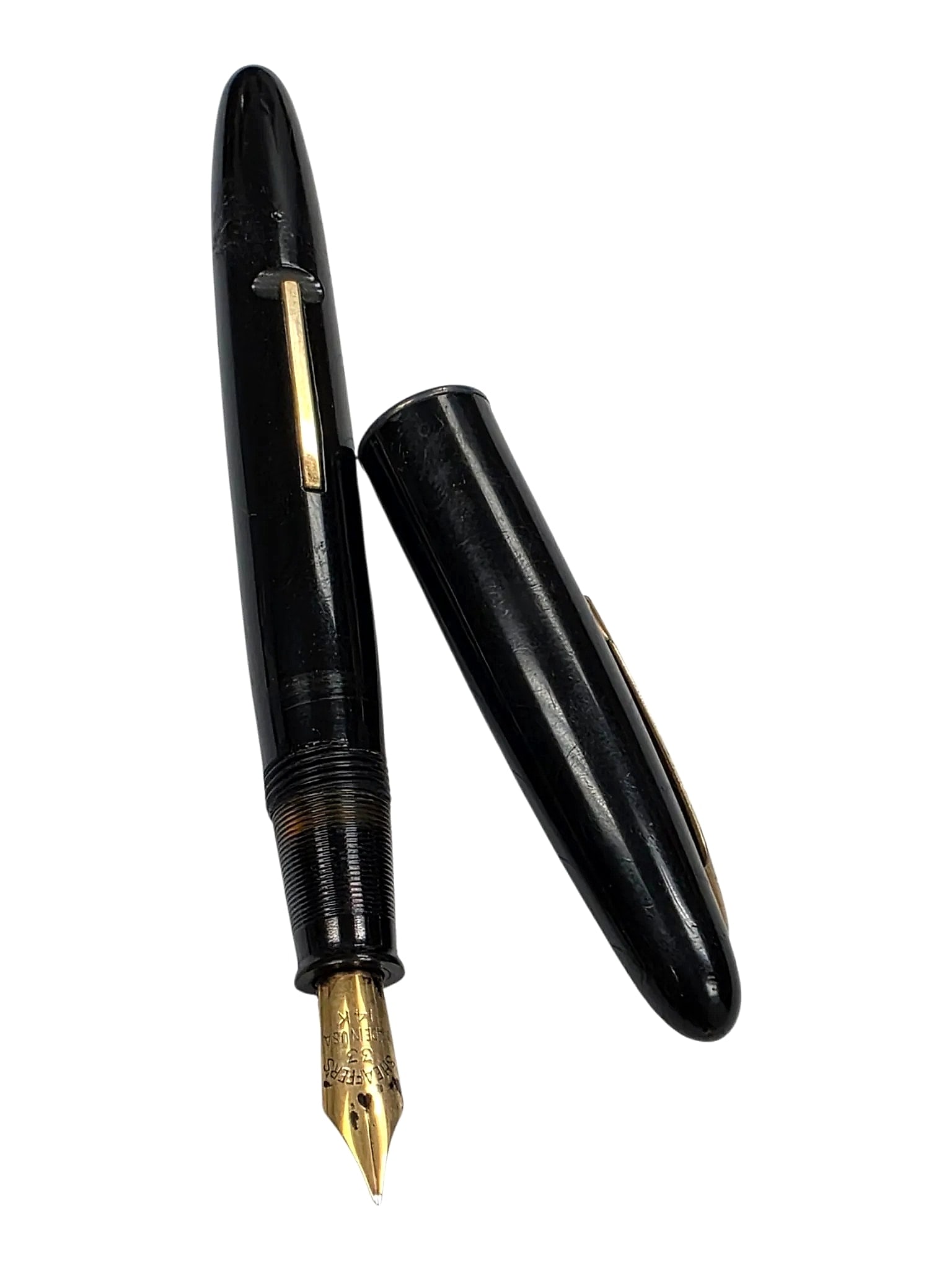 Vintage Sheaffer Craftsman Black Fountain Pen, 14K Gold 33 Nib (1 of 2)