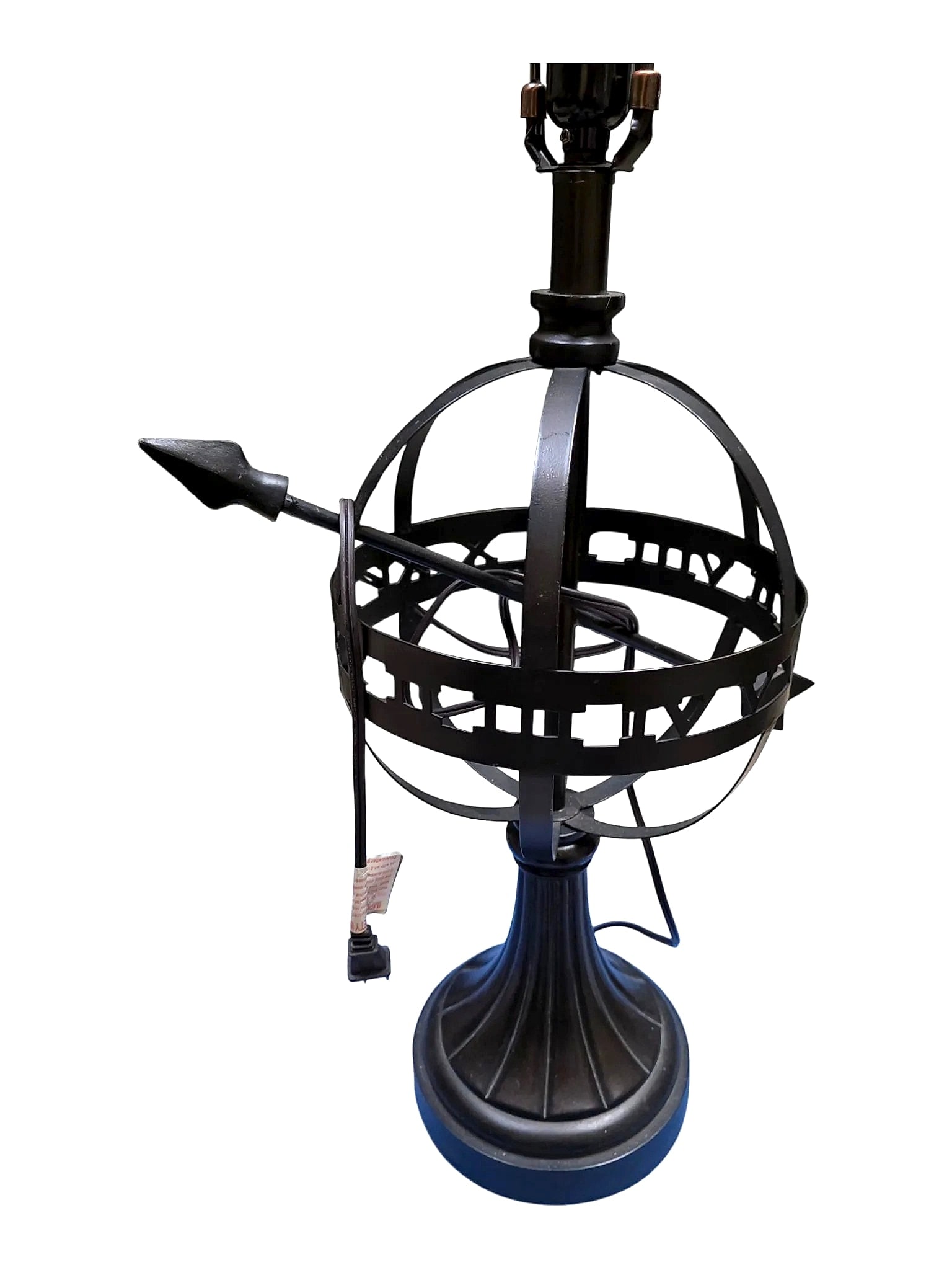 Armillary Sphere Motif Table Lamp with Roman Numeral Band and Shade (1 of 3)