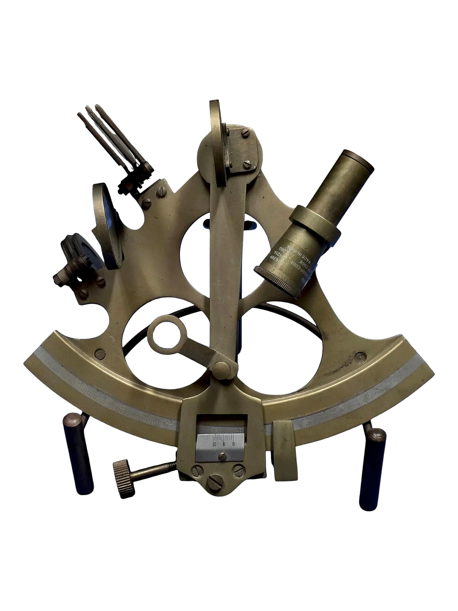 Decorative Brass-Tone Nautical Sextant, Made in India (1 of 2)