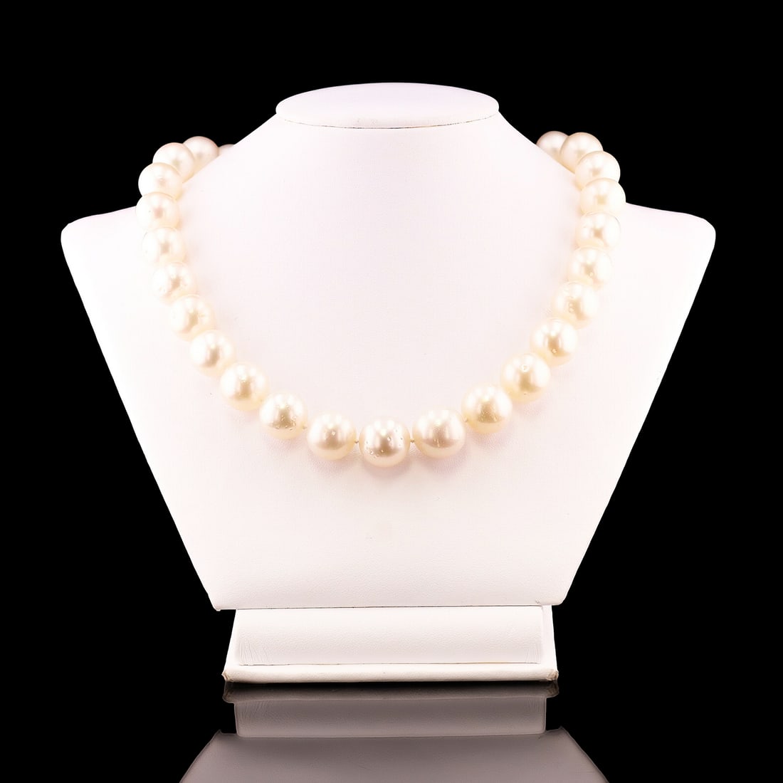 12MM to 14MM White South Sea Pearl Necklace with 14K White Gold Clasp (GIA CERTIFIED) (1 of 5)