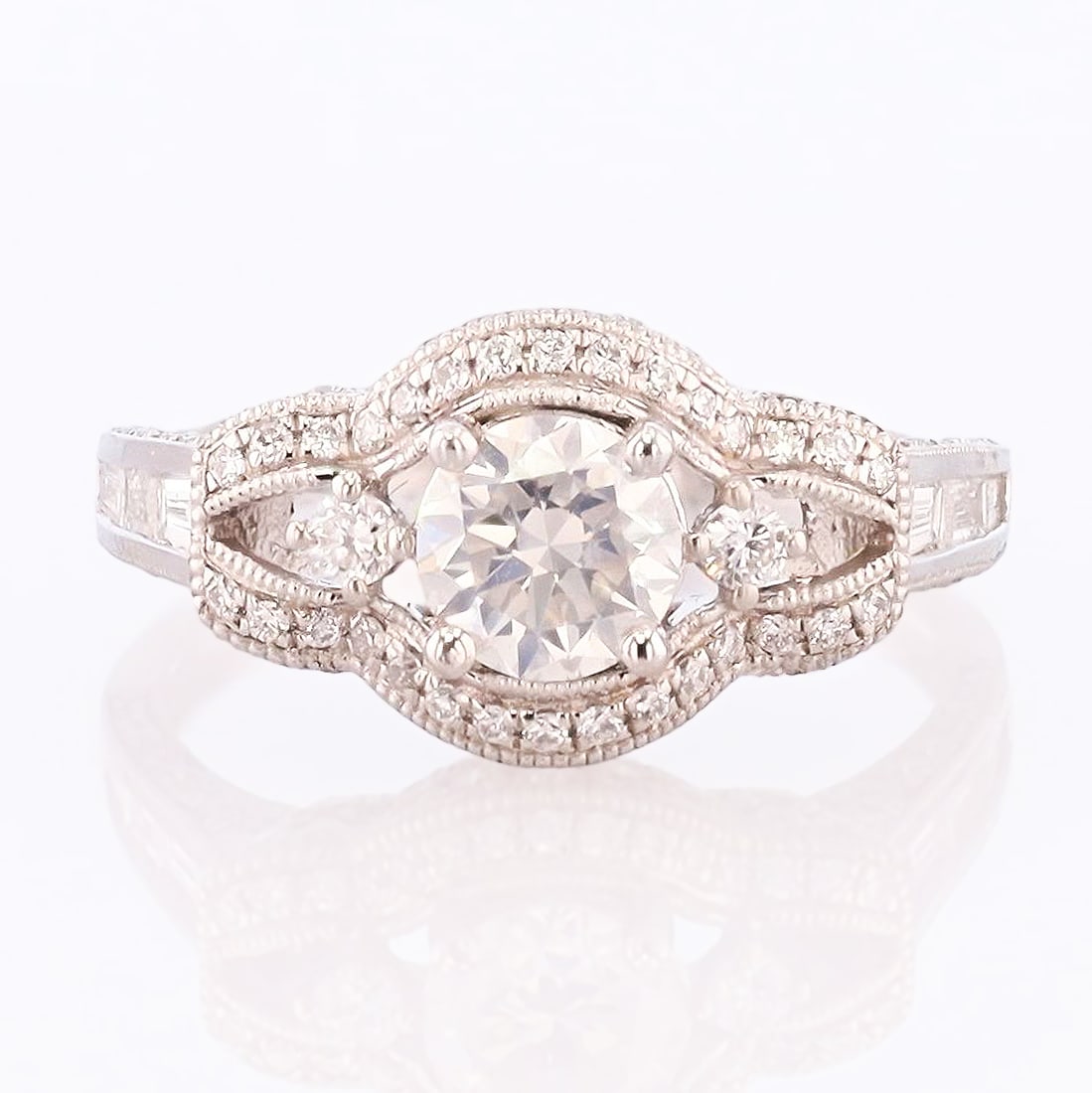 0.80ct G COLOR SI2 CLARITY CENTER DIAMOND Platinum Ring (1.75ctw Diamonds) EGL USA CERTIFIED (1 of 4)