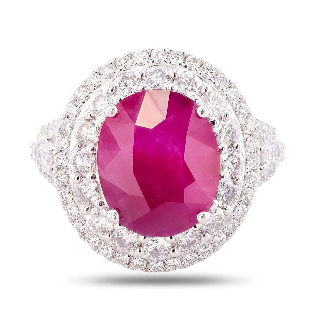4.23ct BURMESE Ruby and 1.92ctw Diamond Platinum Ring (GIA CERTIFIED) (1 of 5)