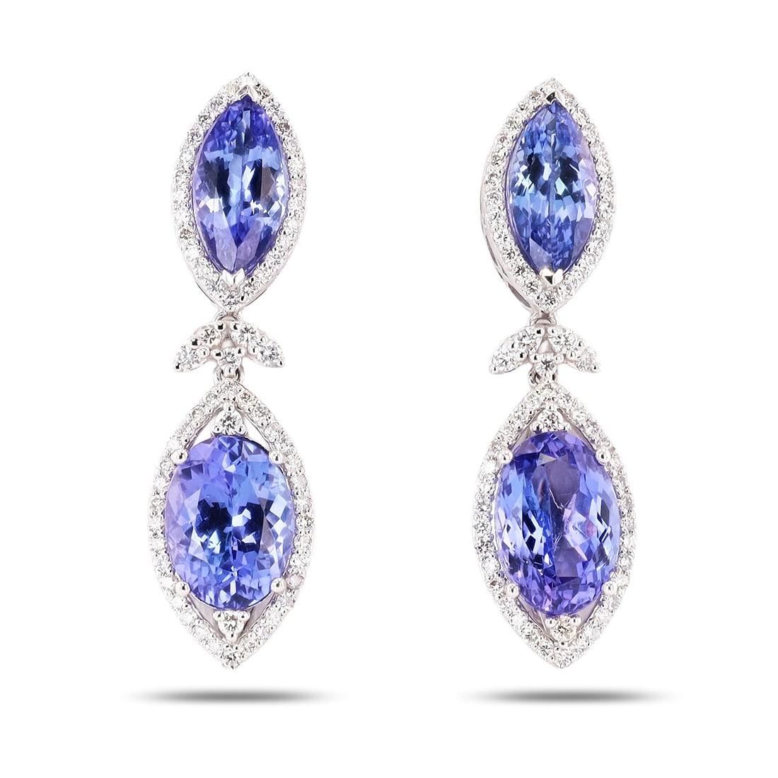 13.86ctw Tanzanite and 1.37ctw Diamond Platinum Earrings (1 of 4)