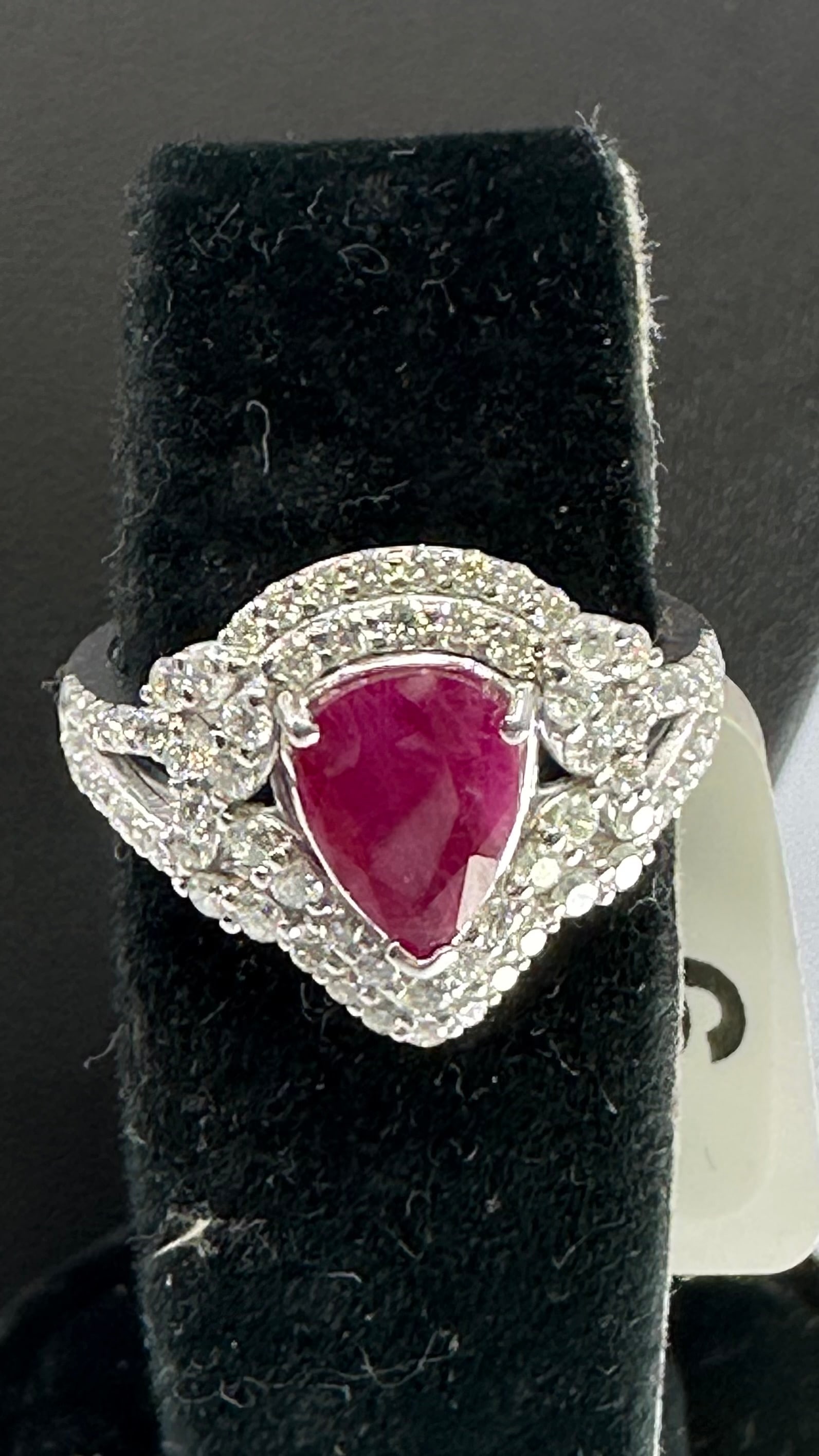 GIA Certified 1.30 Ct Natural Burma (Myanmar) Ruby & Diamond Platinum Ring (1 of 4)
