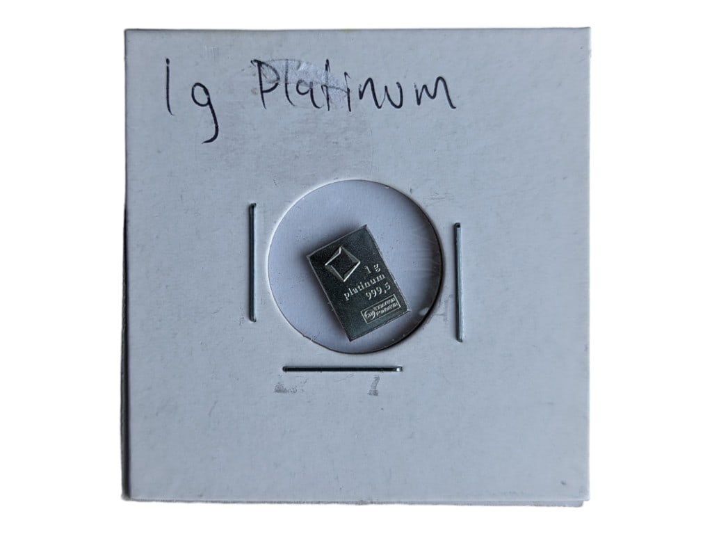 1g Platinum square - .999: Valcambi suisse
