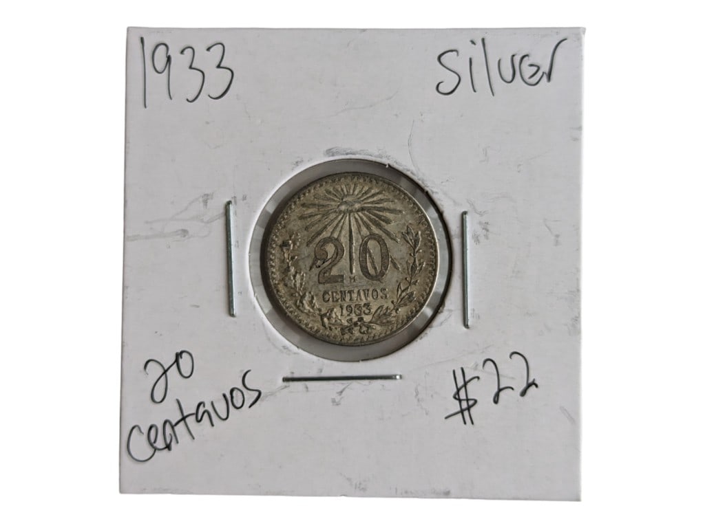 1933 20 Centavos - 90% Silver (1 of 2)