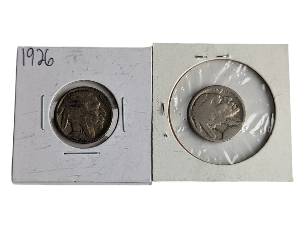 Lot of 2 Buffalo Nickels - 1926 and No date (1 of 4)