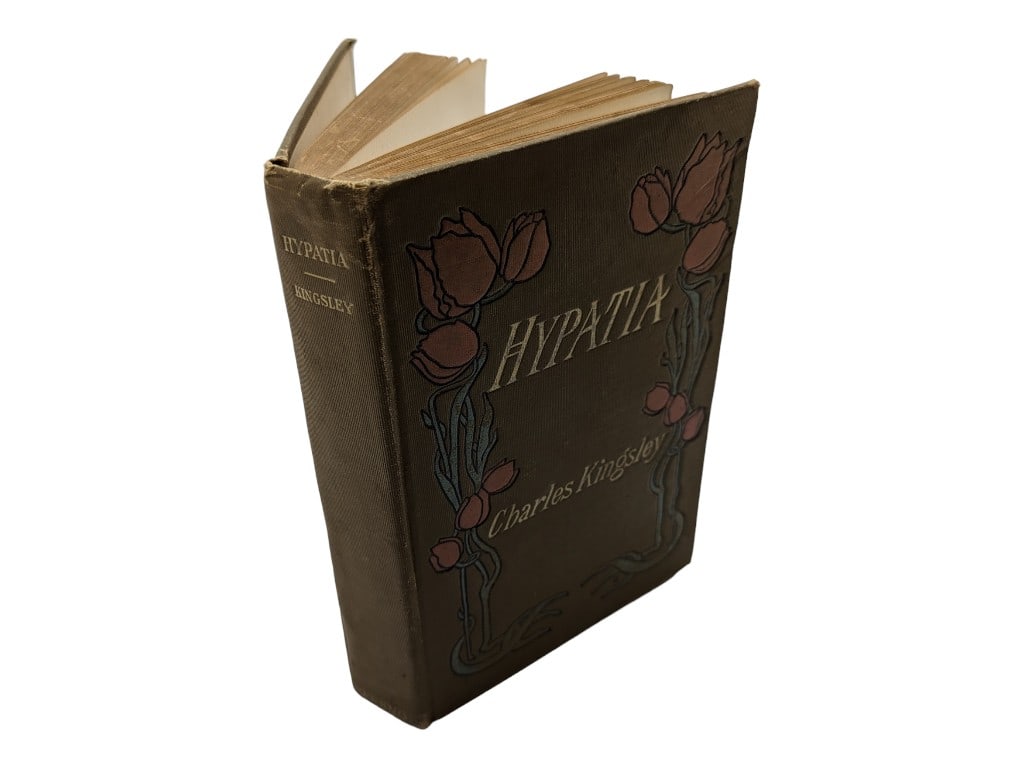 Hypatia by Charles Kingsley 1905: Book is in fair condition with blemishes on the cover, foxing and possible small handwritten inscription. Pages are legible and can be turned. Spine is attached.
