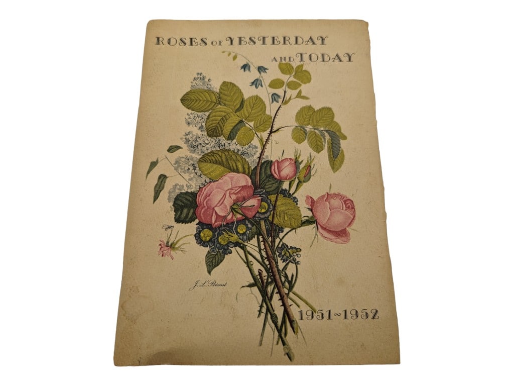 Roses of Yesterday and Today by Hal S. Dover Co. 1952: Book is in fair condition with blemishes on the cover, foxing and possible small handwritten inscription. Pages are legible and can be turned. Spine is attached.