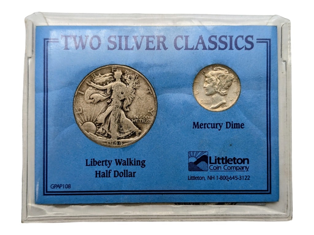 Two Silver Classics - 1944 Walking Liberty & 1943 Mercury Dime (1 of 3)