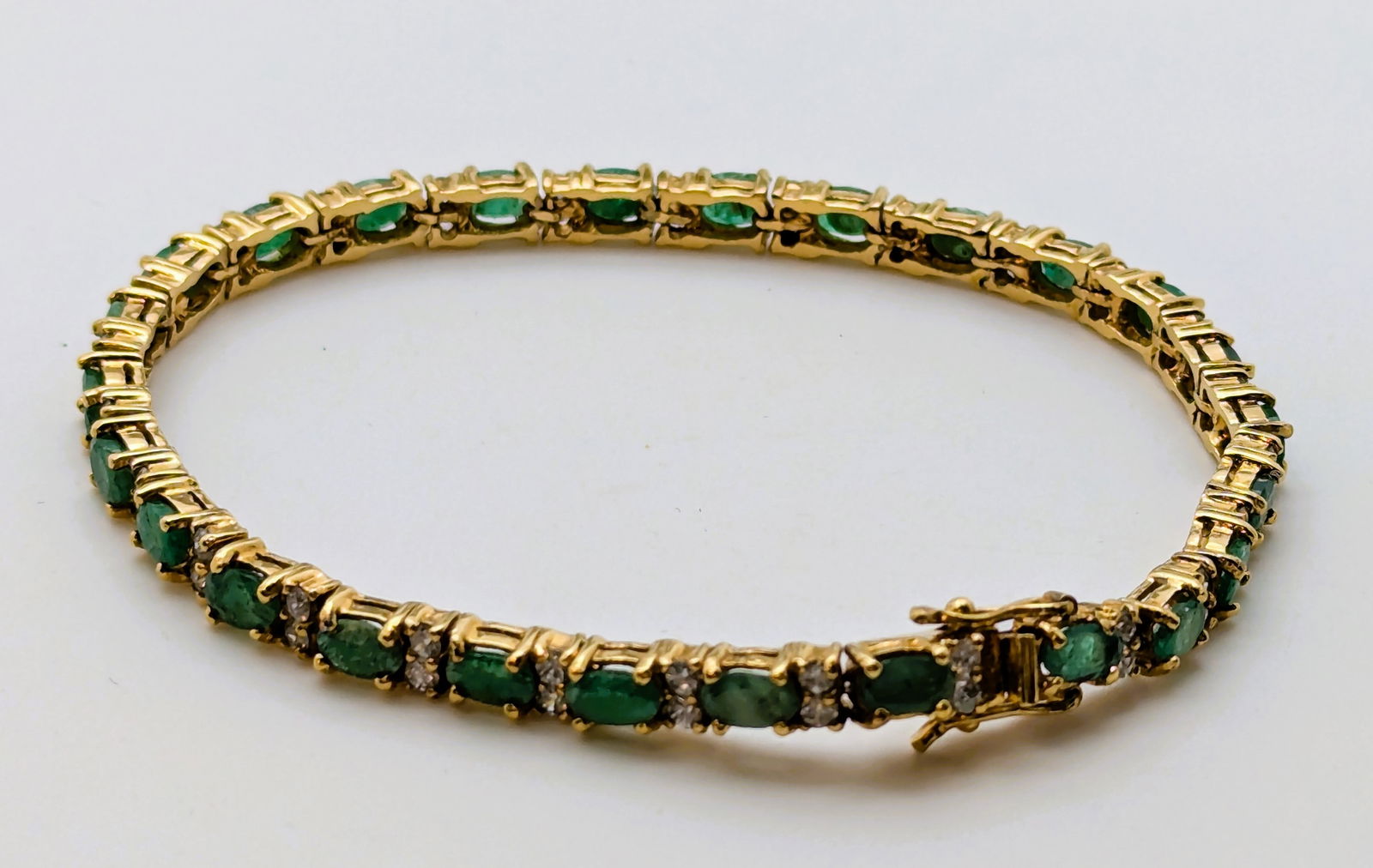 Sterling Silver Gold PLated Costume Tennis Bracelet (1 of 6)