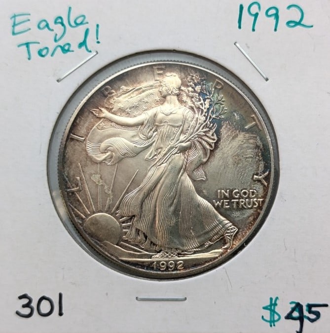 1992 American Silver Eagle Dollar - Toned! (1 of 2)