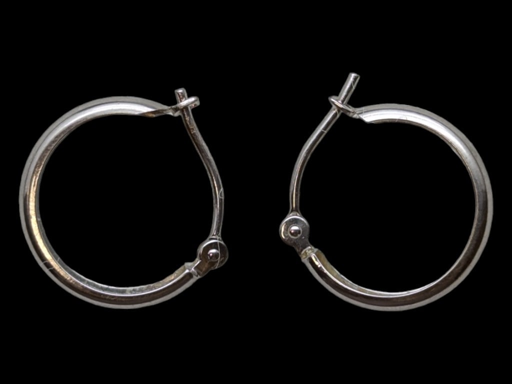 14K White Gold Small Hoop Earrings (1 of 5)