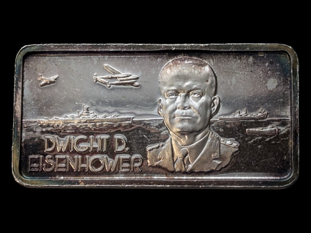 1 Troy Ounce .999 Silver Bar - Dwight D. Eisenhower - The Hamilton Mint: Coin