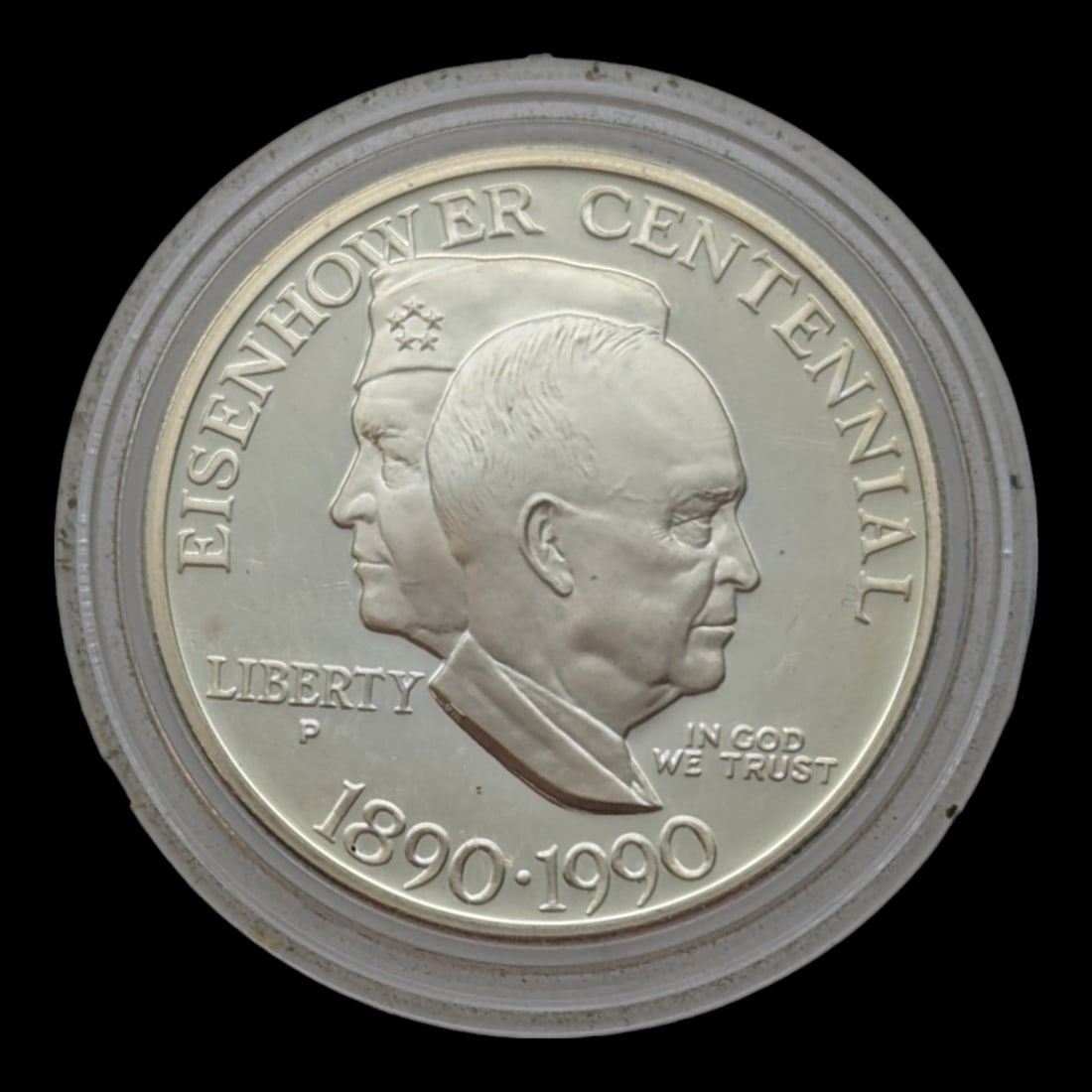 1990-P Eisenhower Centennial Silver Commemorative Dollar (1 of 2)