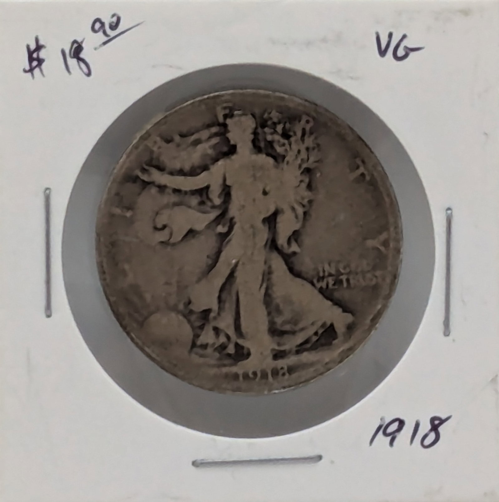 1918 Walking Liberty Silver Half Dollar: Coin