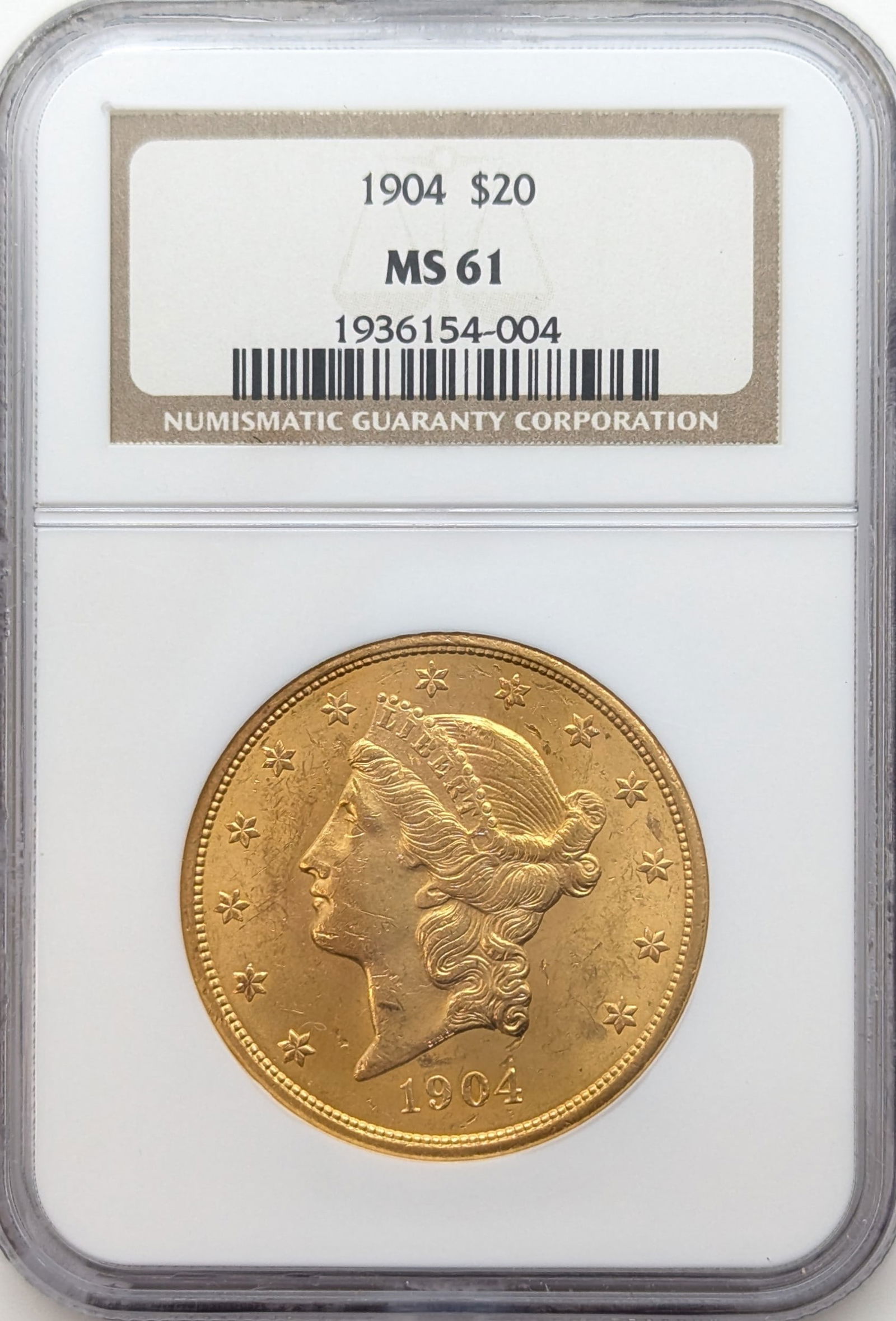1904 Liberty Head $20 Gold Coin MS 61 (1 of 2)