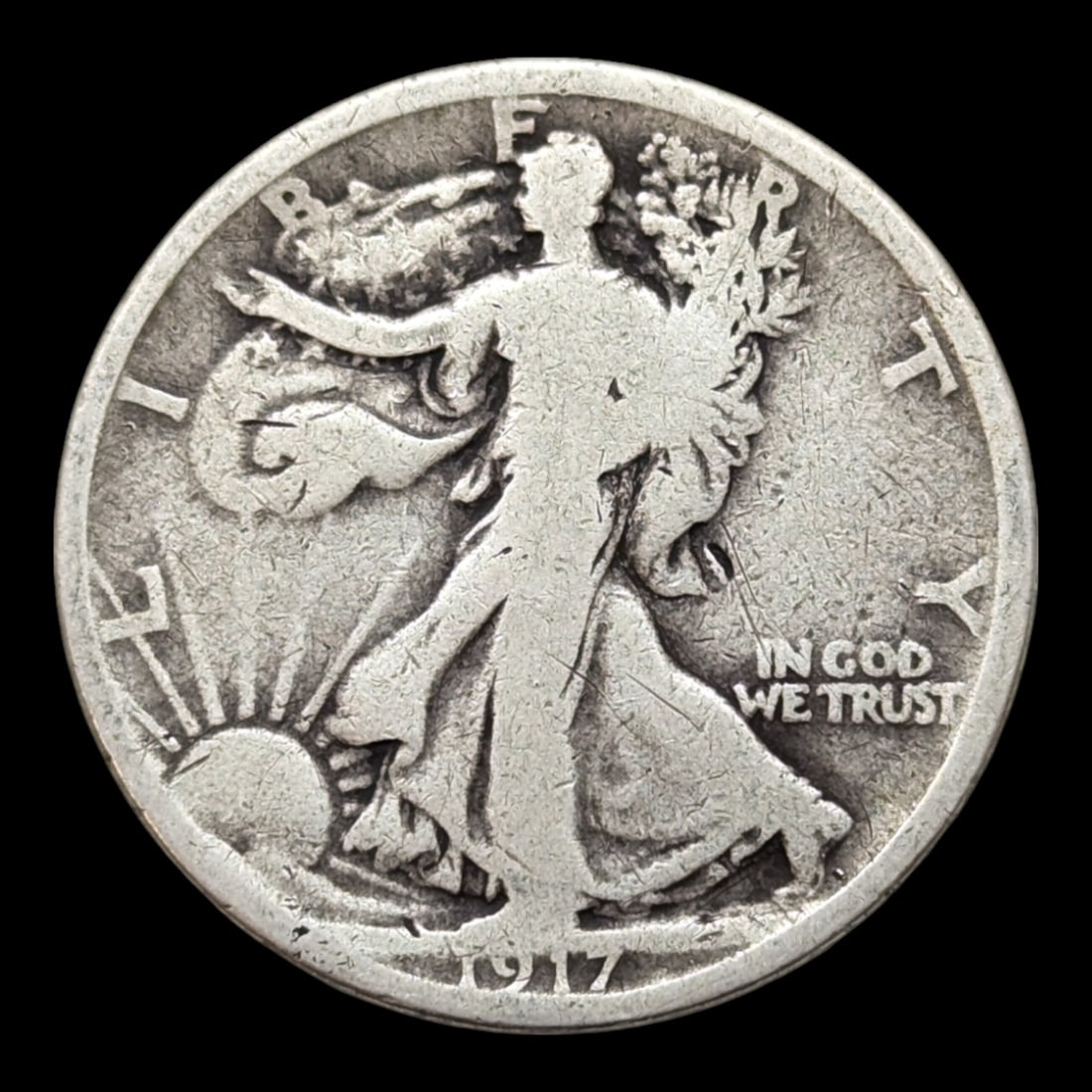 1917-S Walking Liberty Silver Half Dollar: 90% Silver