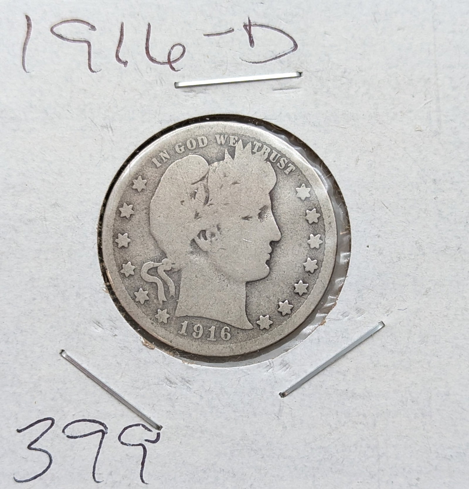 1916-D Barber Quarter - 90% Silver (1 of 2)