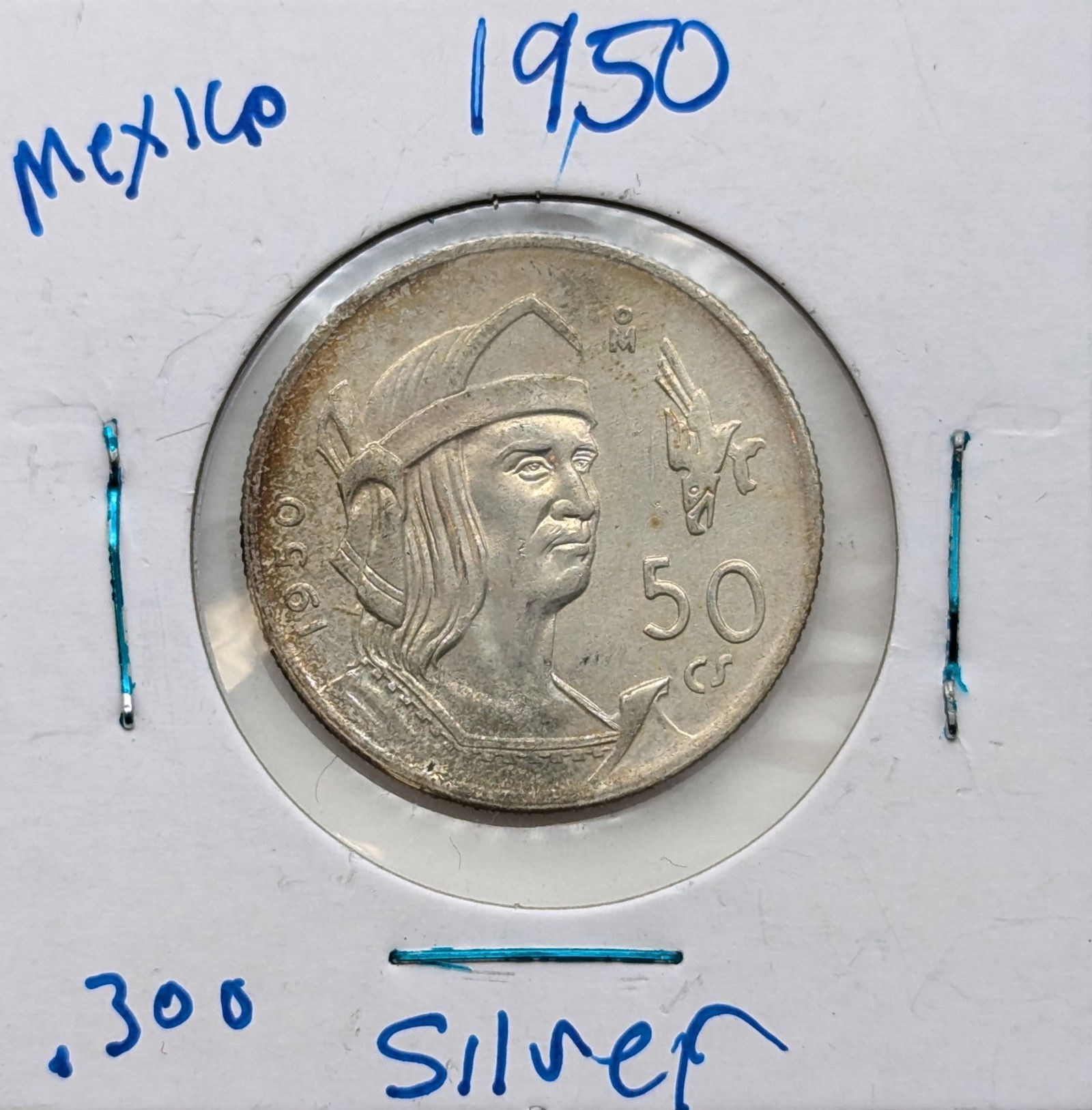 1950 Silver Mexico 50 Centavos - 30% Silver (1 of 2)