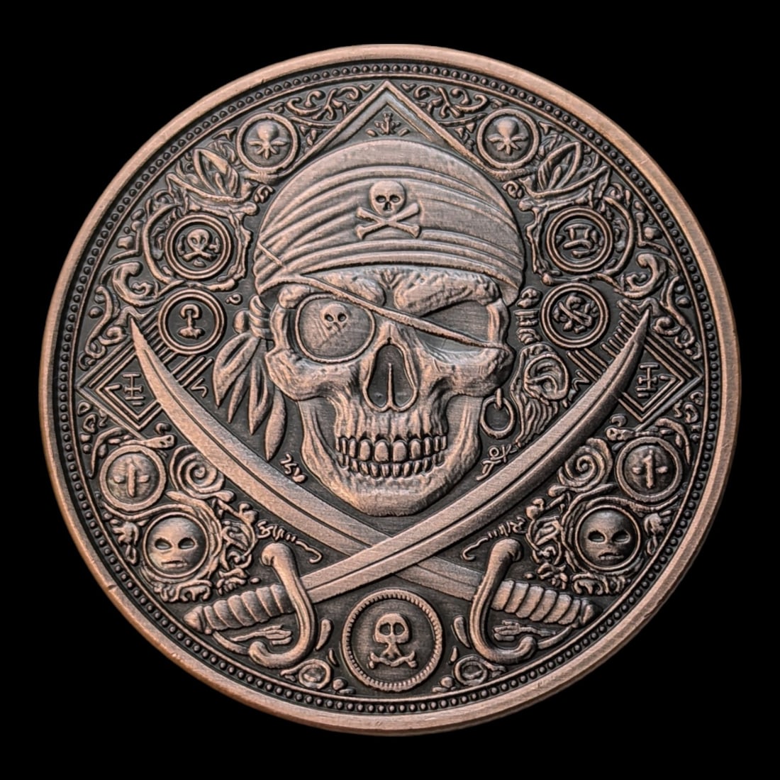 1 AVDP Ounce .999 Copper Round - Pirate (1 of 2)