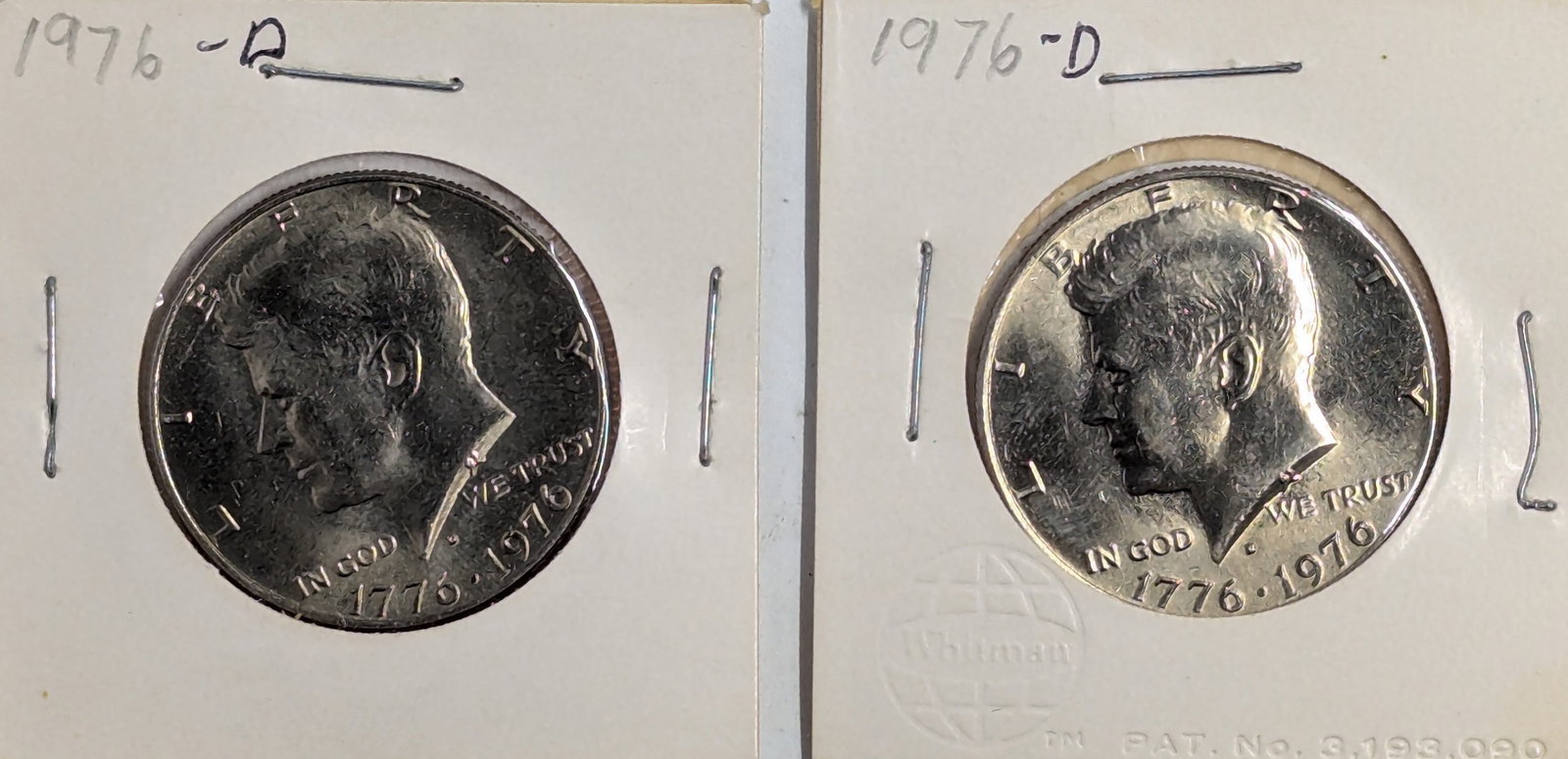 Lot of 3 John F Kennedy Half Dollars - 1971-D, 1971-D, 1977-D (1 of 2)