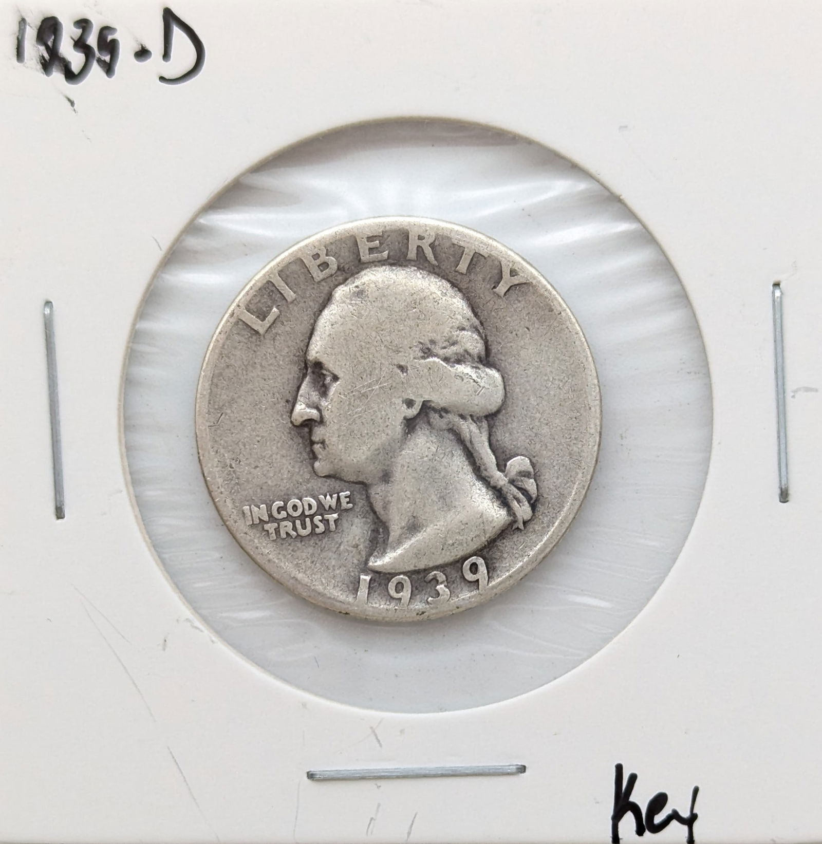1939-D Silver Washington Quarter - 90% Silver - Key Date (1 of 2)
